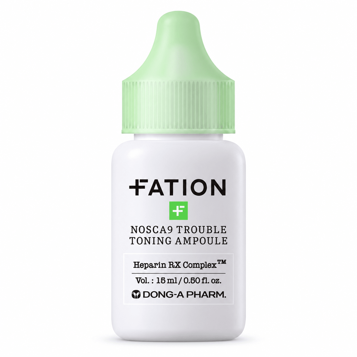 FATION Nosca9 Trouble Toning Ampoule 15mL bottle on white
