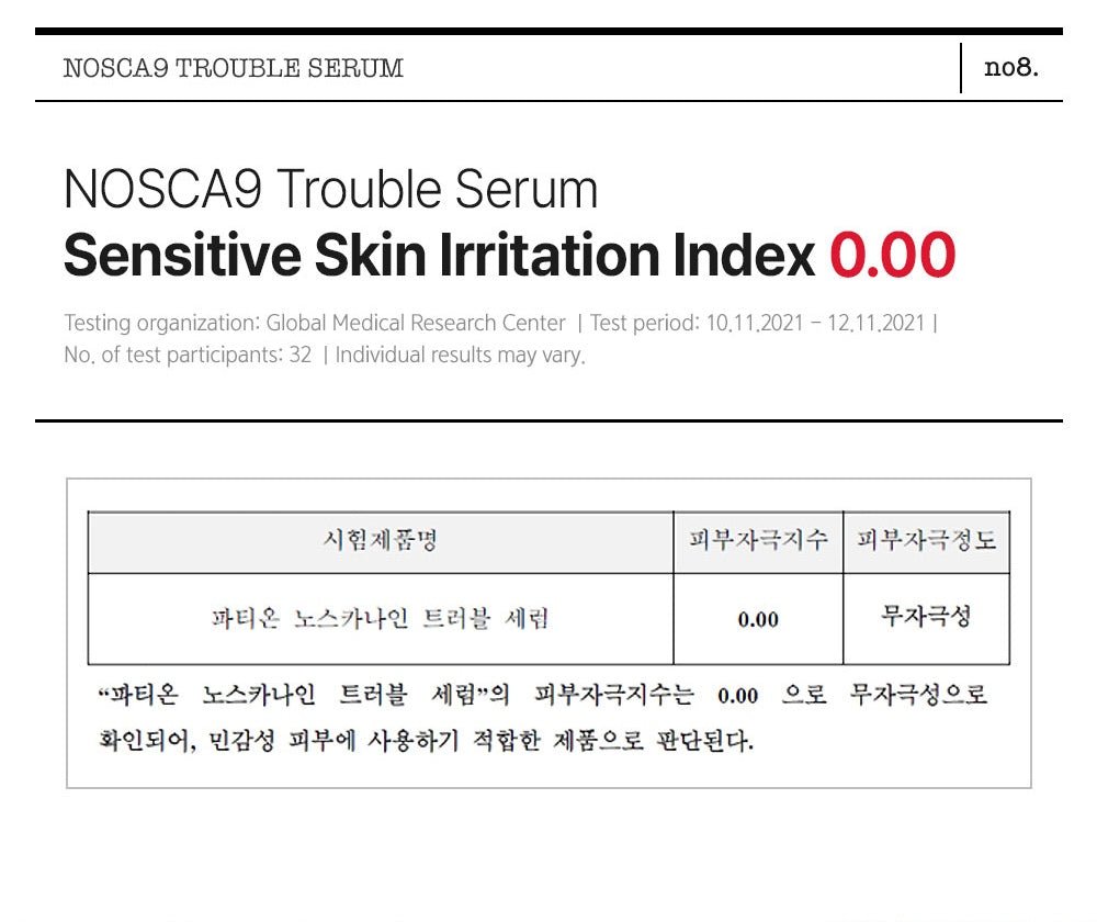 FATION Nosca9 Trouble Serum official point 8 panel