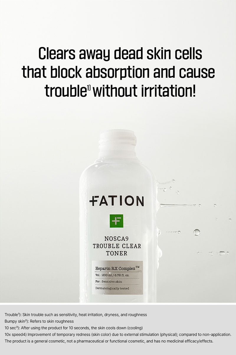 FATION Nosca9 Trouble Clear Toner exfoliation overview source information