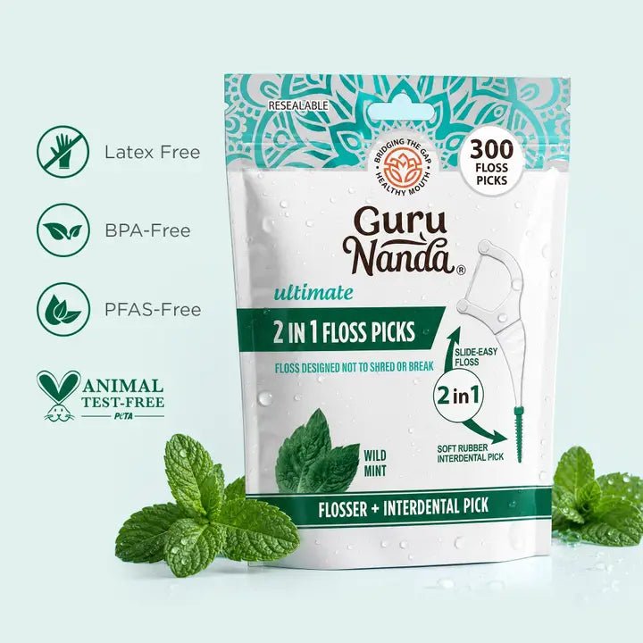GuruNanda 2-in-1 Dental Floss Picks original supplier image 8, 300 Count