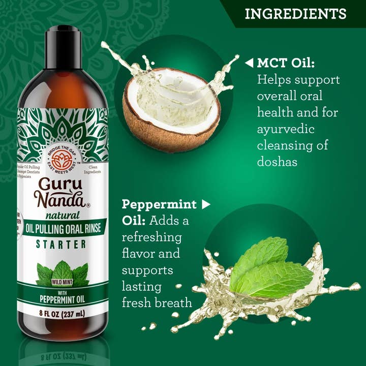 GuruNanda Coconut & Peppermint Oil Pulling, Starter Kit 8 fl. oz. supplier view 9