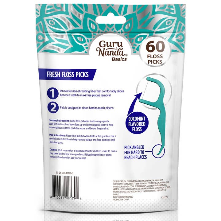 GuruNanda Fresh Floss Picks 60 Count supplier view 9
