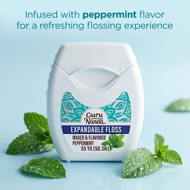 GuruNanda Peppermint Flavored Expandable Dental Floss 55 Yards supplier view 4