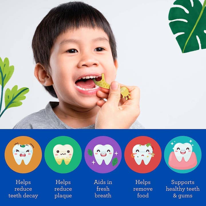 GuruNanda Kids' Giraffe Shaped Flossers, Fluoride-Free supplier view 4