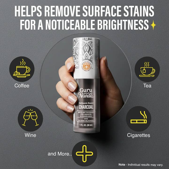 GuruNanda LLC β wholesale Toothpaste β Charcoal Toothpaste Booster with 5% Charcoal Powder β 1 fl oz5