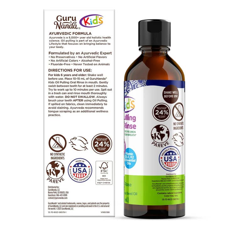 GuruNanda LLC β wholesale Mouthwash β Kids Oil Pulling with Bubble Berry & CoQ10 β 8 fl oz6