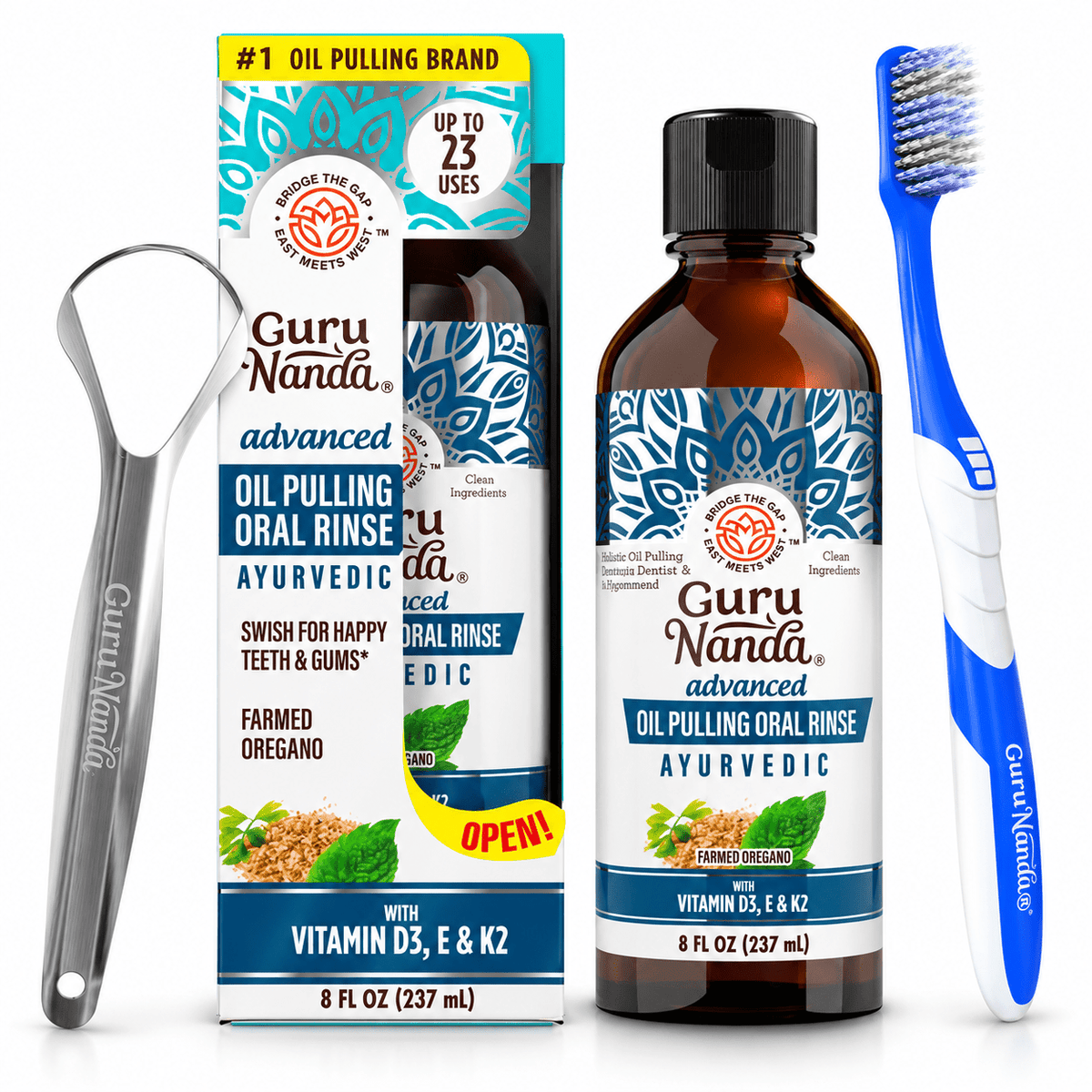 GuruNanda product and included contents on white background
