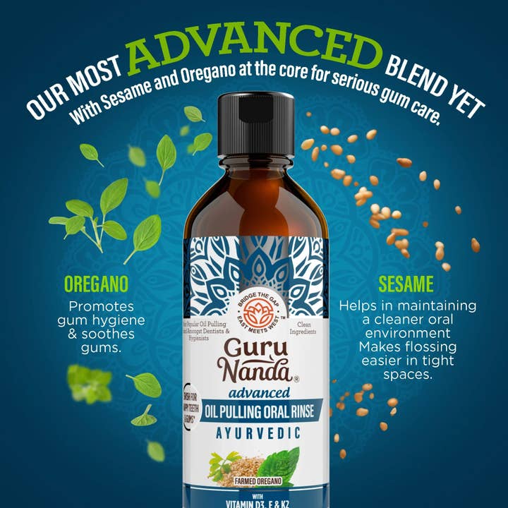 GuruNanda LLC β wholesale Mouthwash β Advanced Oil Pulling with Sesame & Oregano β 8 fl. oz.1
