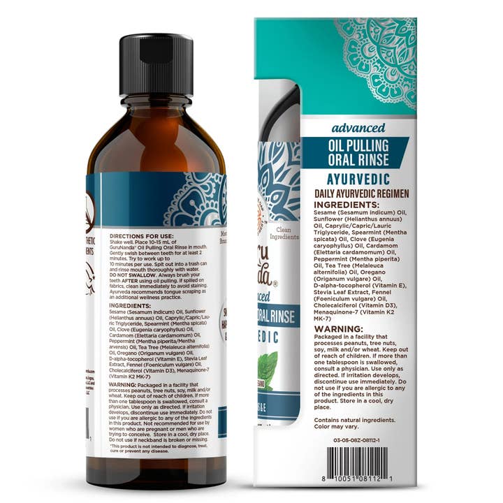GuruNanda LLC β wholesale Mouthwash β Advanced Oil Pulling with Sesame & Oregano β 8 fl. oz.12