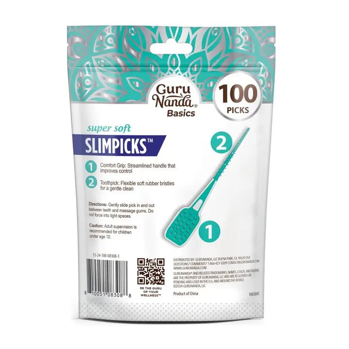 GuruNanda Slimpicks rear packaging and directions