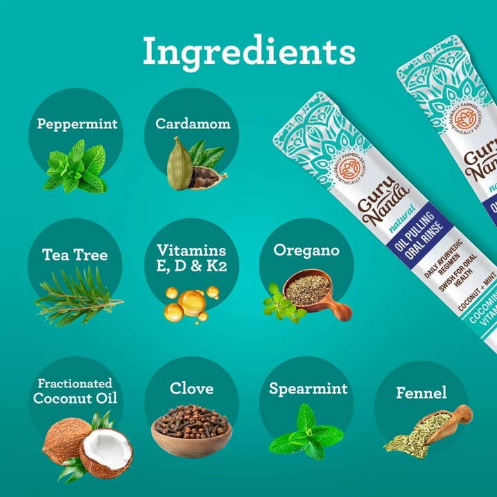 GuruNanda oil pulling travel sachets approved source 2