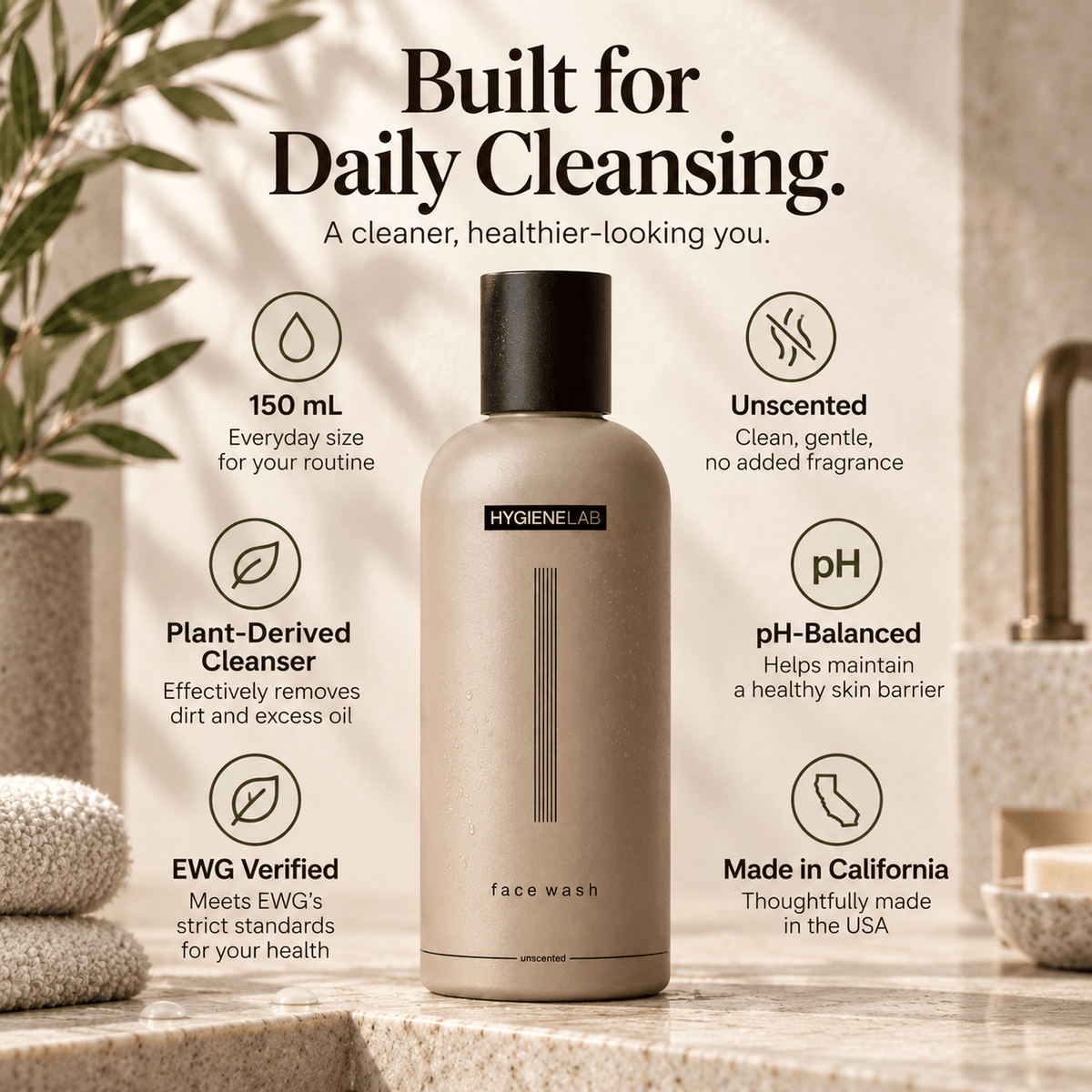 HygieneLab Face Wash daily cleansing product features