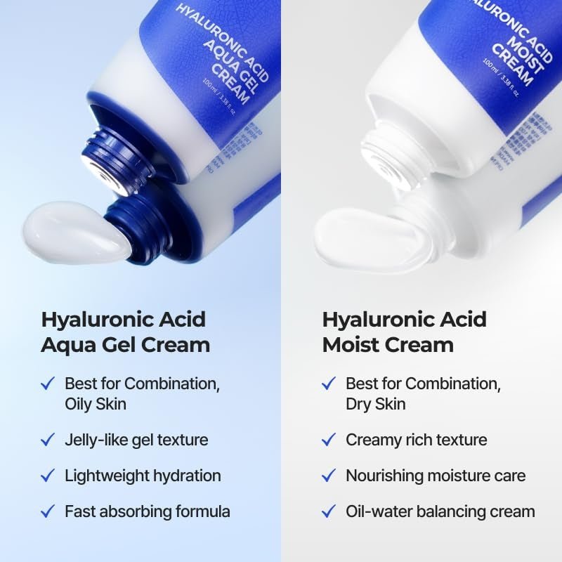 Isntree Hyaluronic Acid Aqua Gel Cream 100mL: aqua versus moist