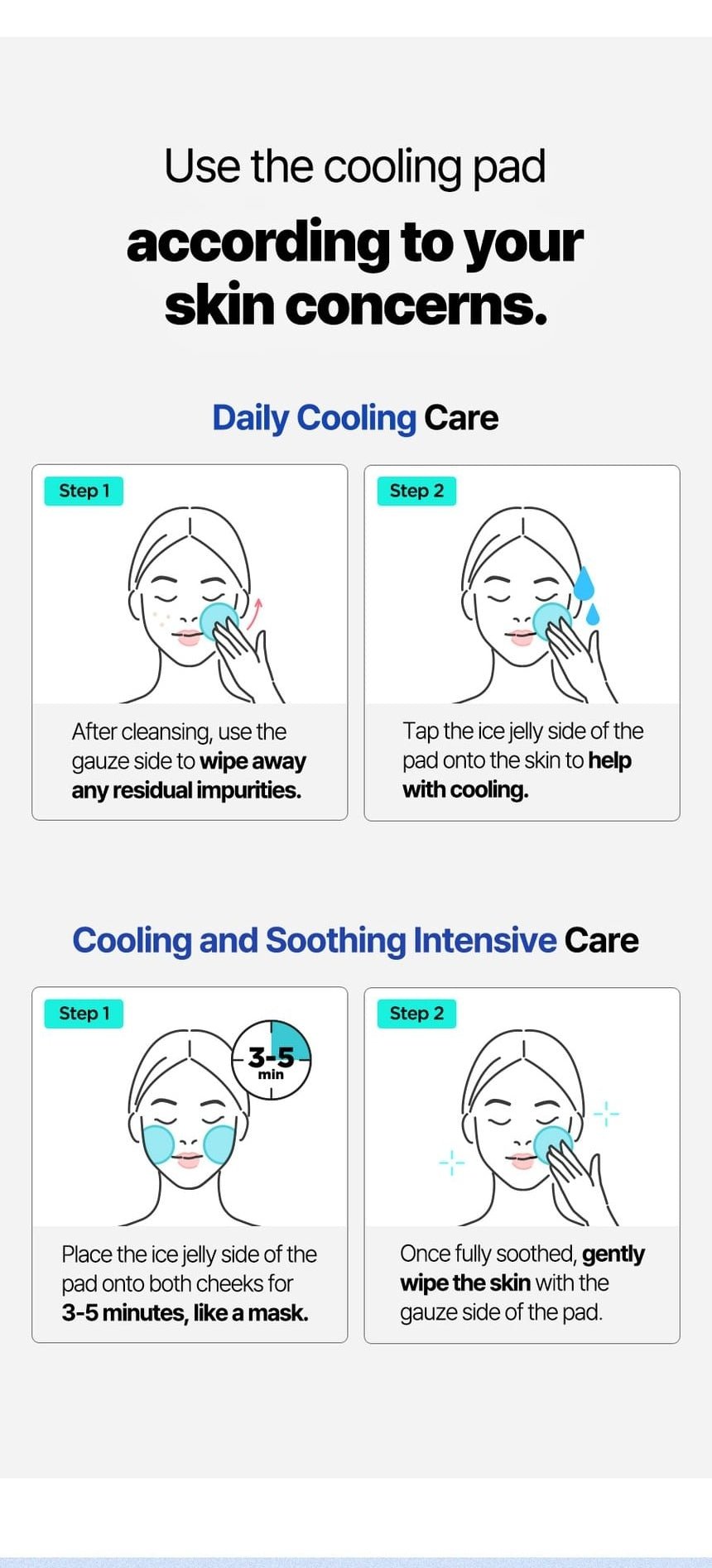 Isntree Ultra-Low Molecular Hyaluronic Acid Zinc Cooling Pad 60 Pads: two ways to use
