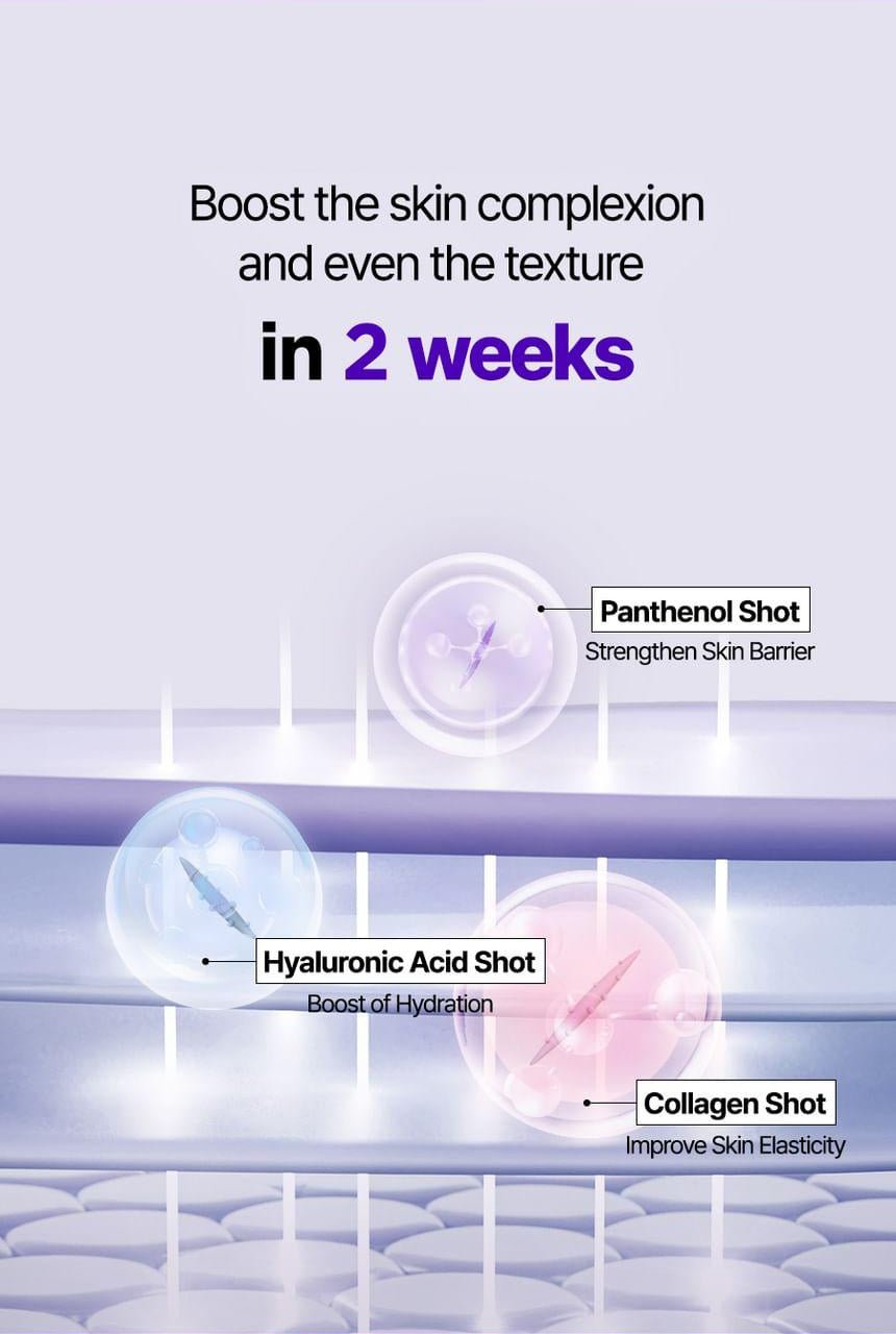 Isntree Onion Newpair Booster Shot 2000 50mL: Panthenol, hyaluronic acid and collagen booster diagram