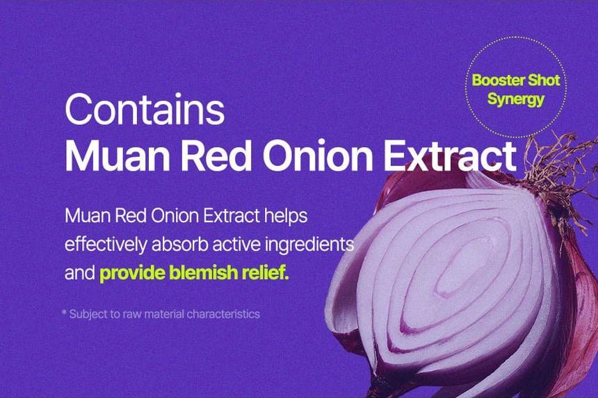 Isntree Onion Newpair Booster Shot 2000 50mL: Muan red onion ingredient panel
