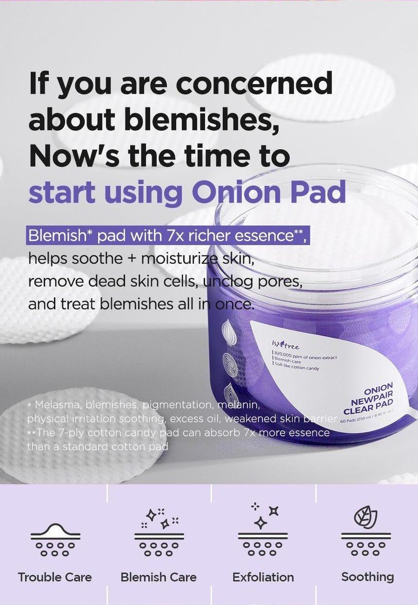 Isntree Onion Newpair Clear Pad 60 Pads: Soothing, exfoliation and moisture benefits