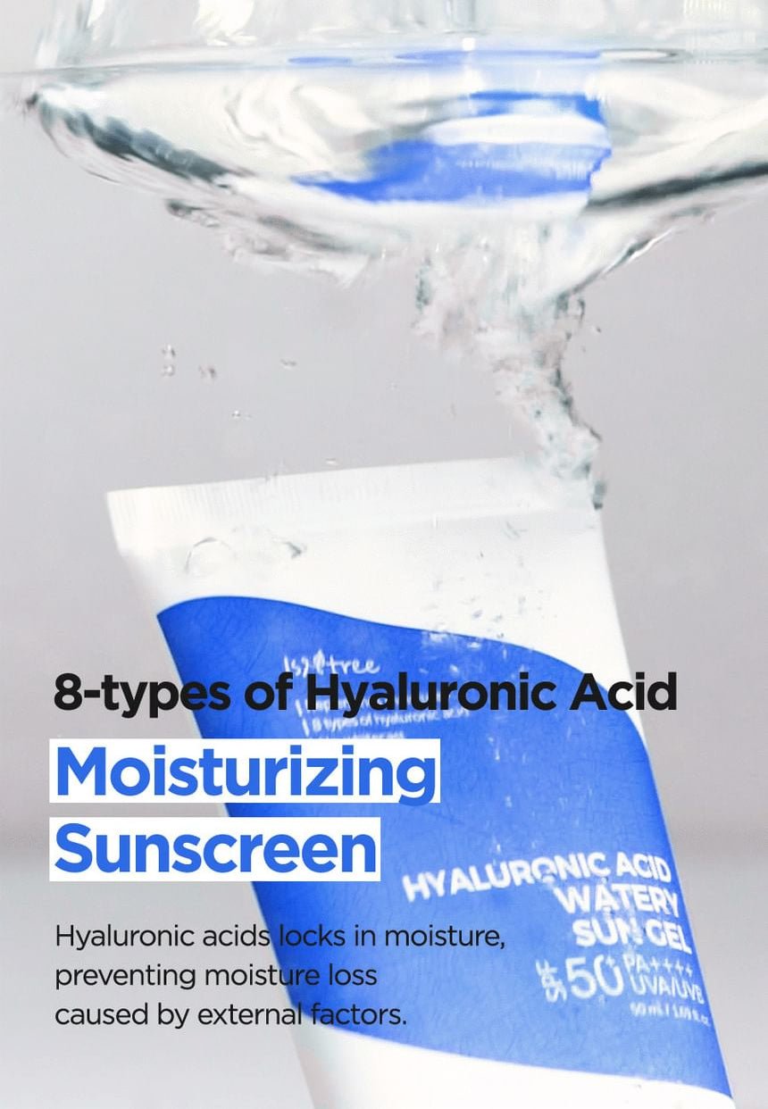 Isntree Hyaluronic Acid Watery Sun Gel SPF50+ PA++++ 50mL - eight hyaluronic acid ingredients
