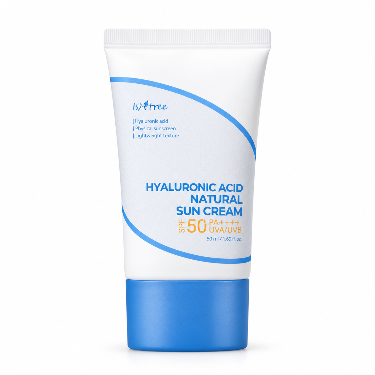 Isntree Hyaluronic Acid Natural Sun Cream SPF50+ PA++++ 50mL - generated studio product image on a white background