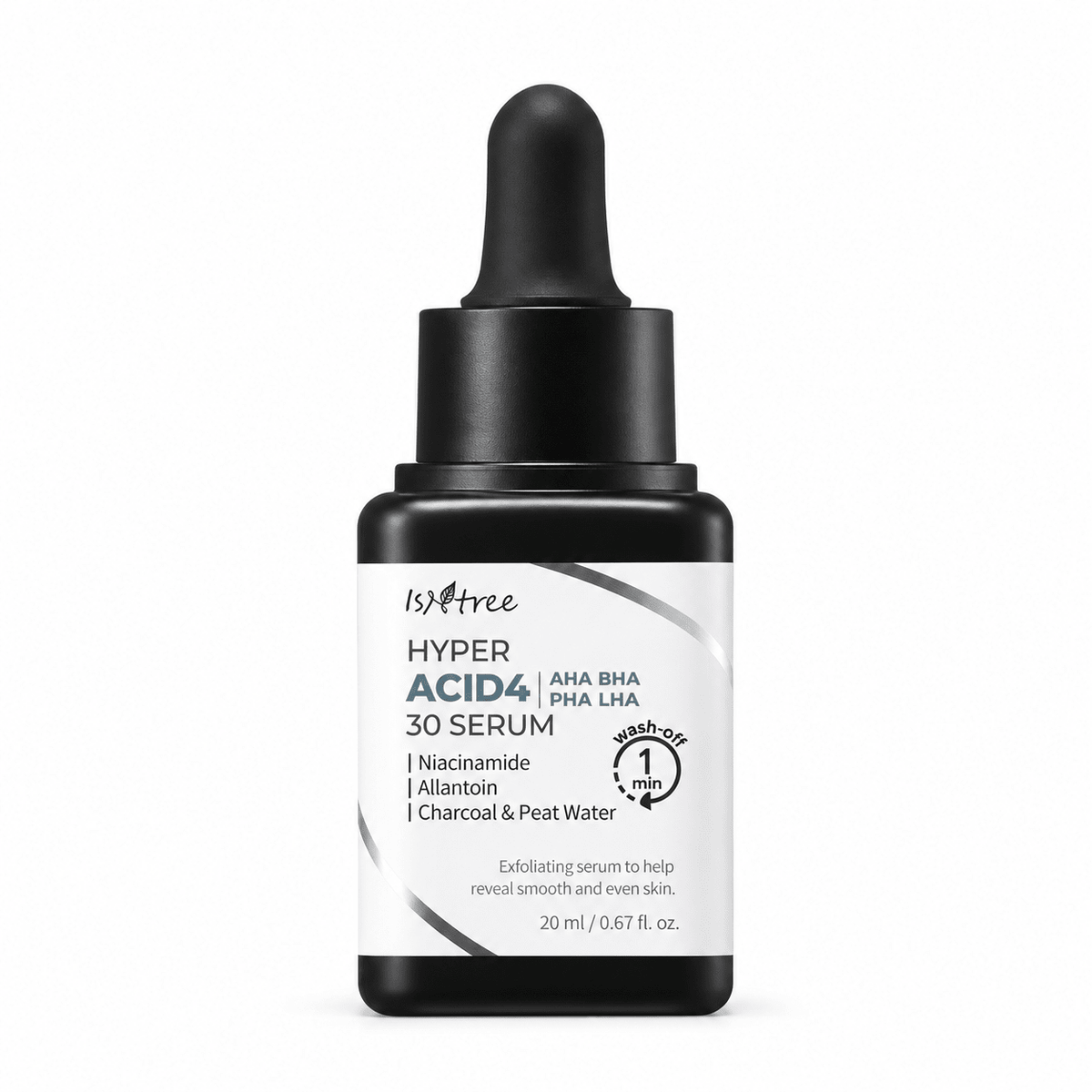 Isntree Hyper Acid 4 AHA BHA PHA LHA 30 Serum 20mL product packaging on a white background