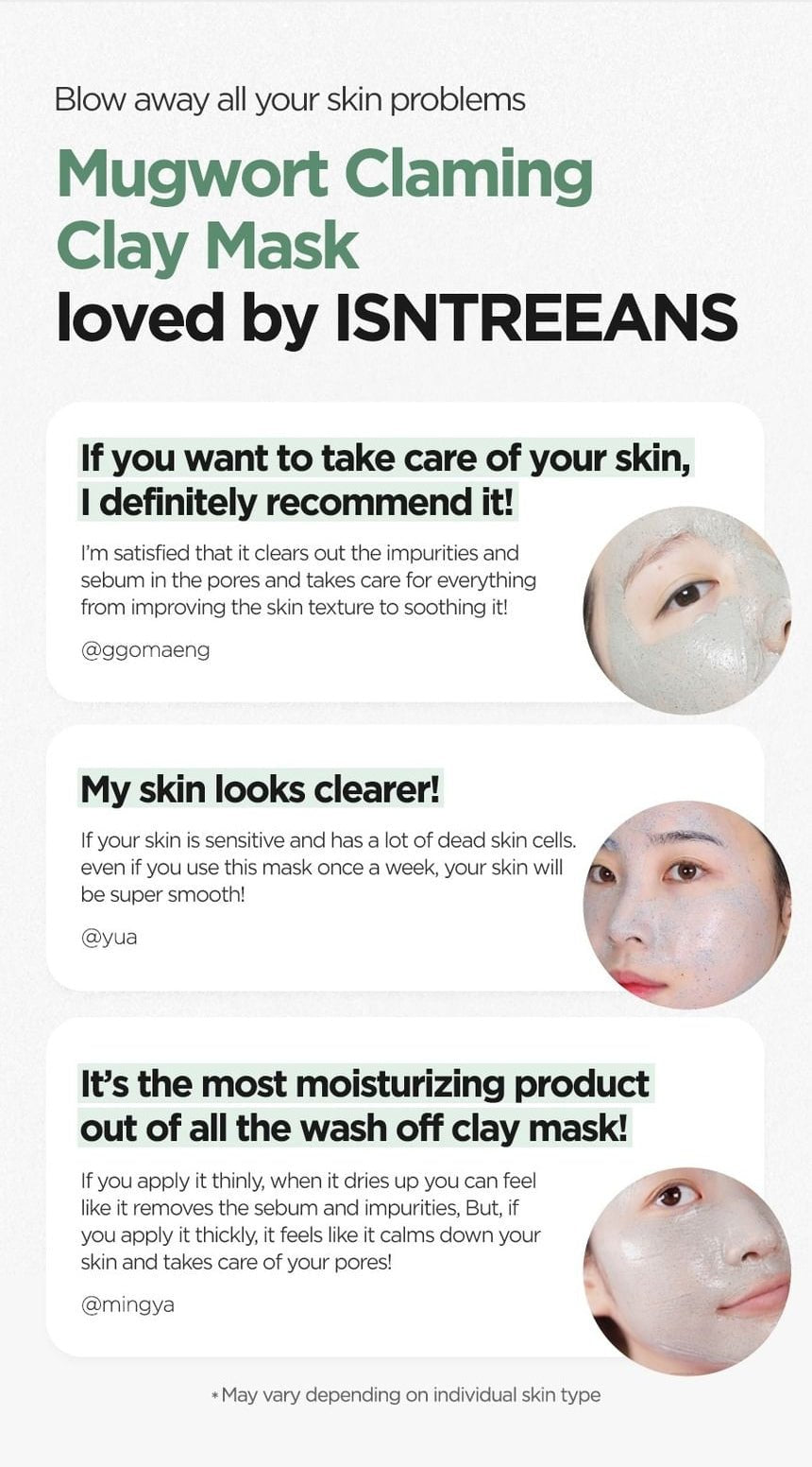Isntree Mugwort Calming Clay Mask 200mL β Consumer mask experience