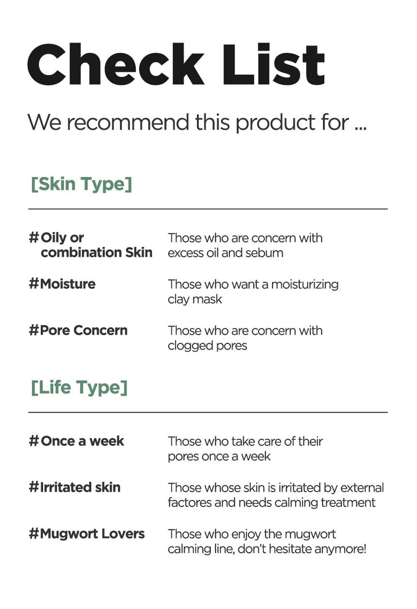 Isntree Mugwort Calming Clay Mask 200mL β Recommended skin needs