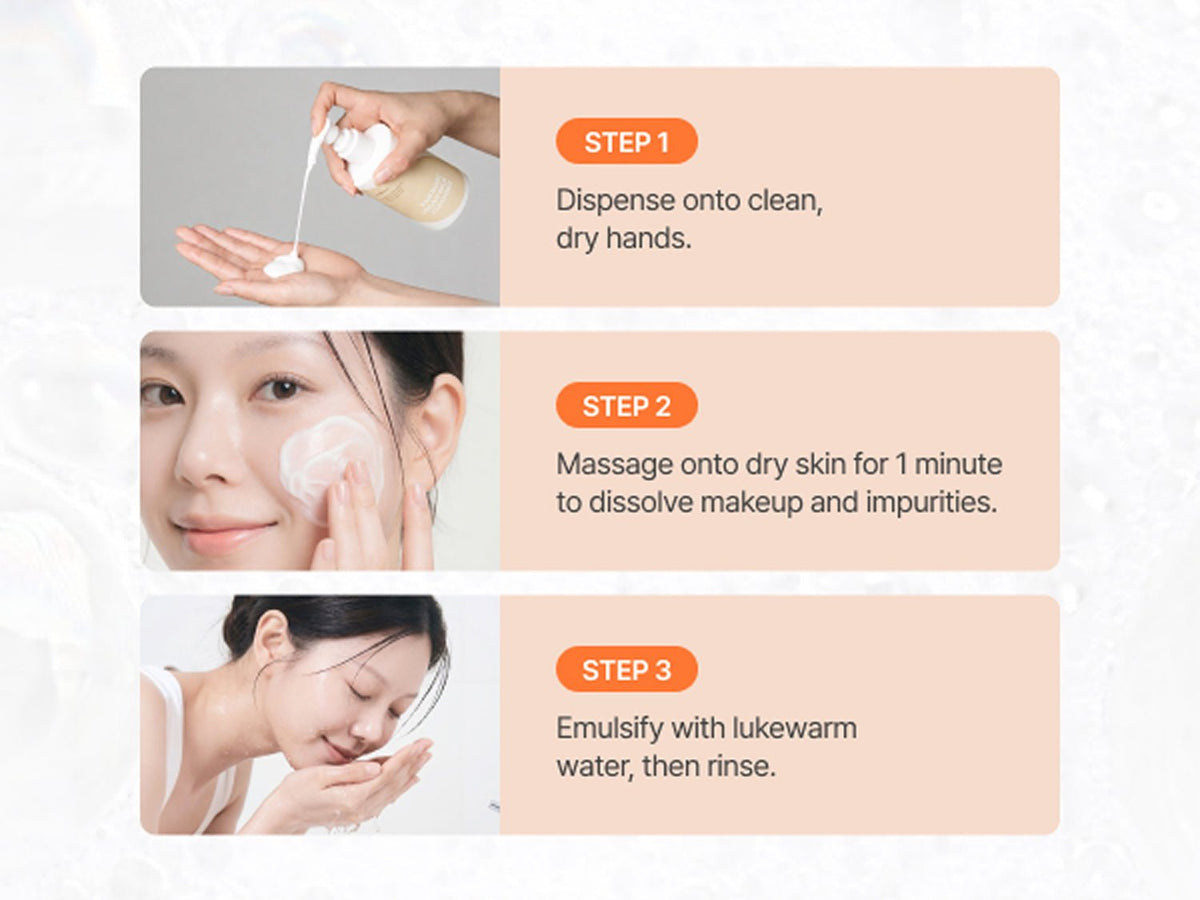 Isntree Yam Root Vegan Milk Cleanser 220ml: Three-step cleansing demonstration