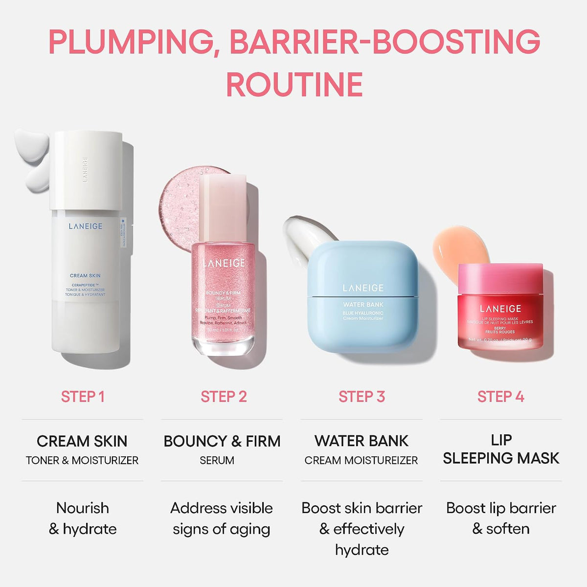 LANEIGE Bouncy & Firm Serum 30 mL alternative plumping and barrier-support skincare routine