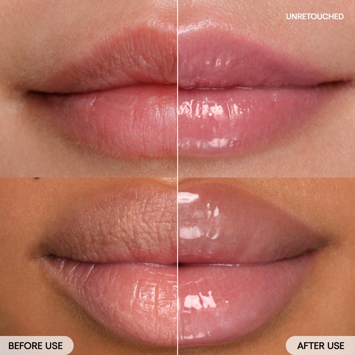 LANEIGE Lip Glowy Balm Sweet Candy before and after