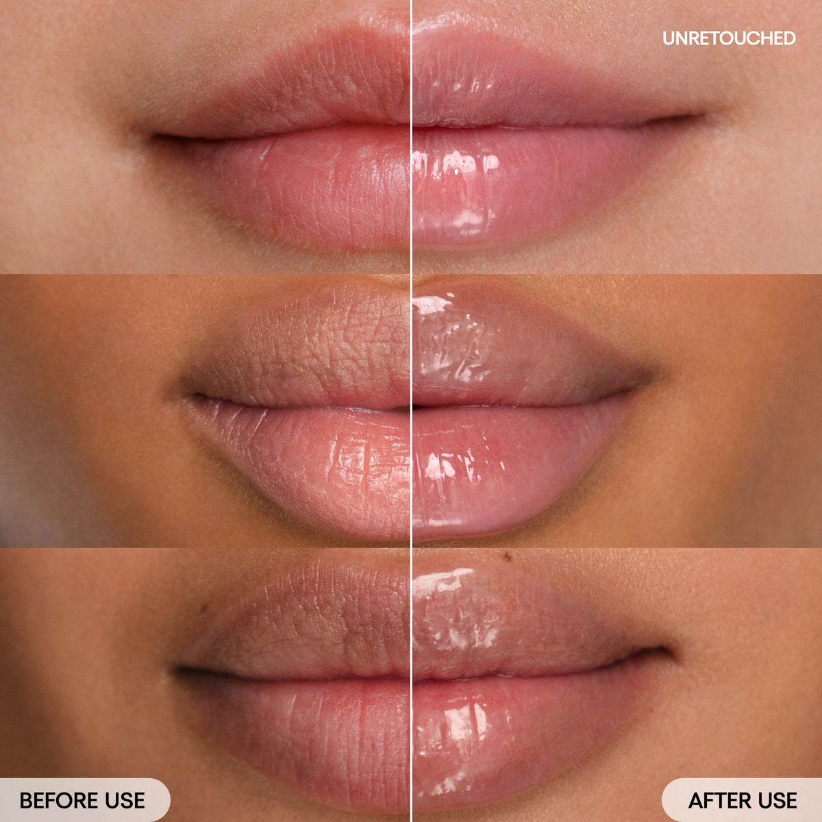 LANEIGE Lip Glowy Balm Blueberry before and after