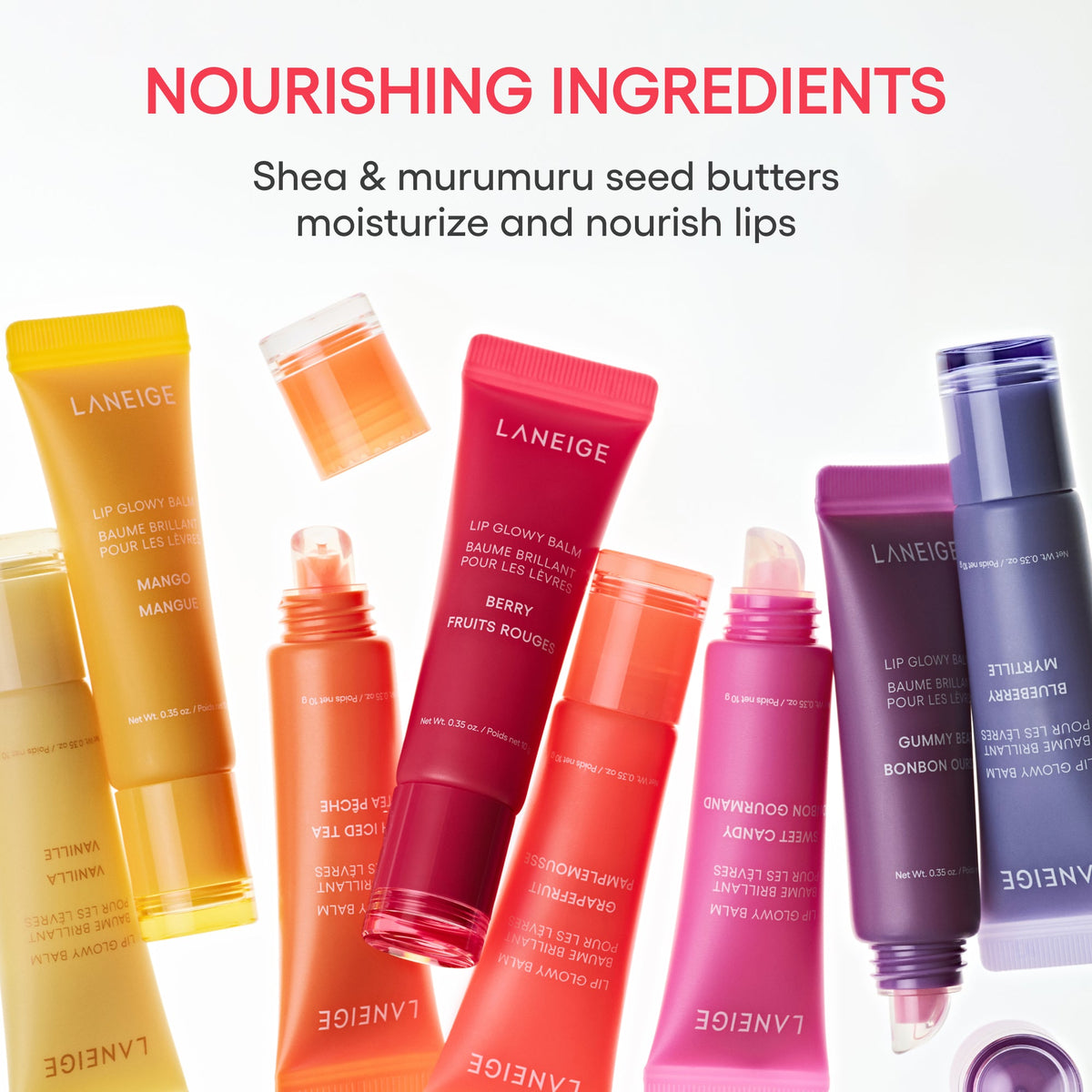 LANEIGE Lip Glowy Balm shea and murumuru ingredients