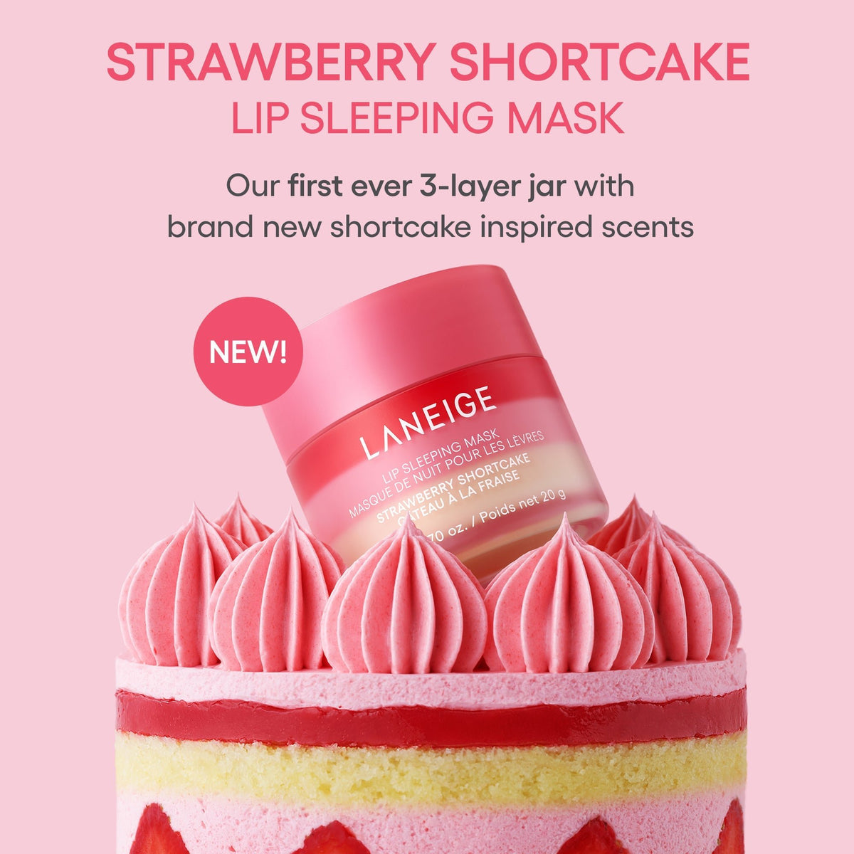 LANEIGE Lip Sleeping Mask Strawberry Shortcake three-layer scent guide