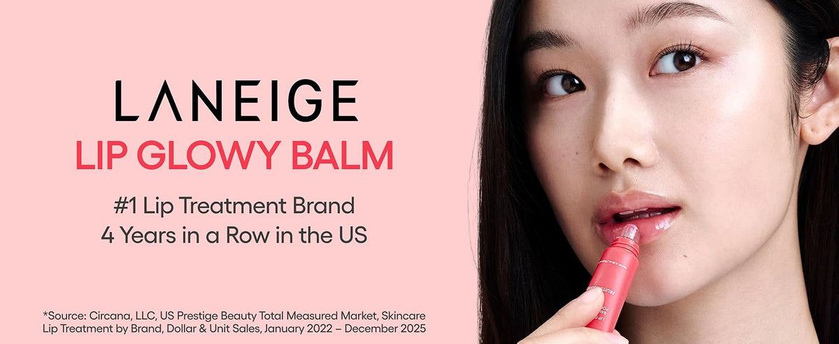 LANEIGE Lip Glowy Balm brand recognition with source footnote