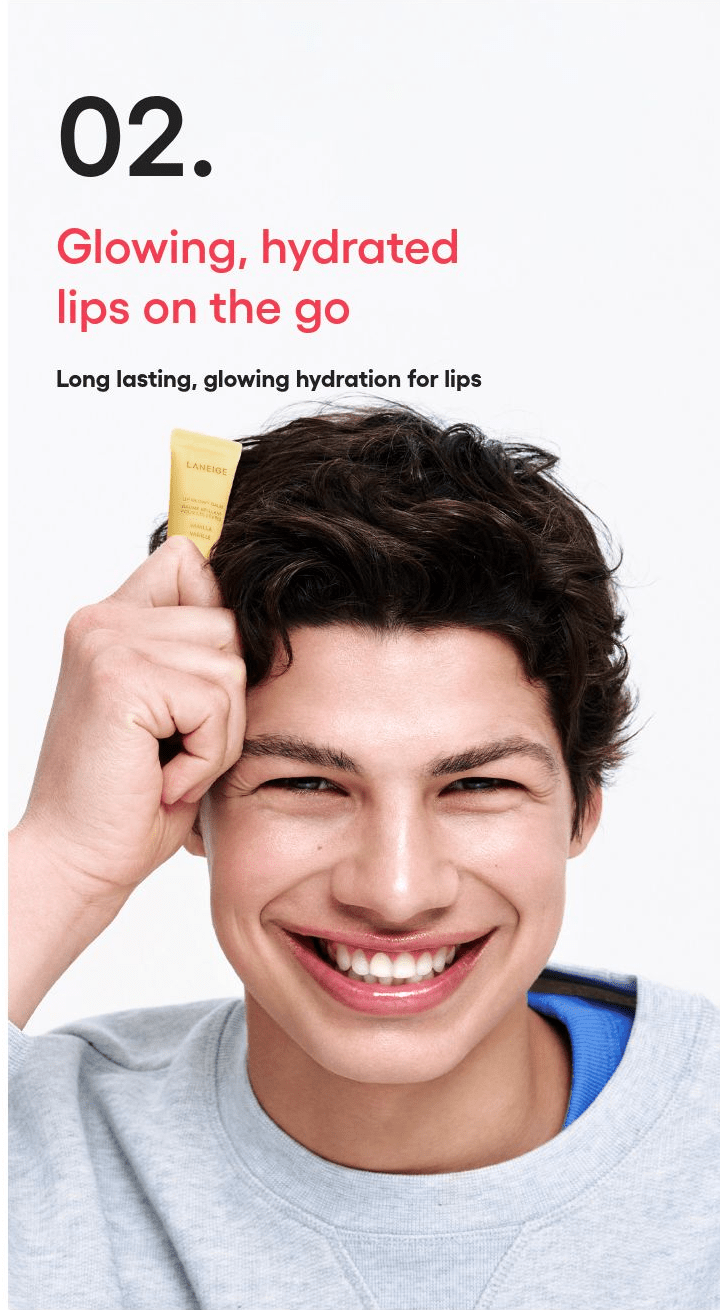 LANEIGE Lip Glowy Balm family: 02. Glowing, hydrated lips on the go Long lasting, glowing hydration for lips