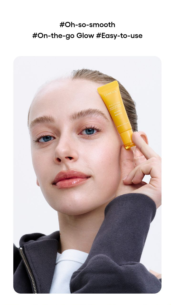 LANEIGE Lip Glowy Balm family: #Oh-so-smooth #On-the-go Glow #Easy-to-use