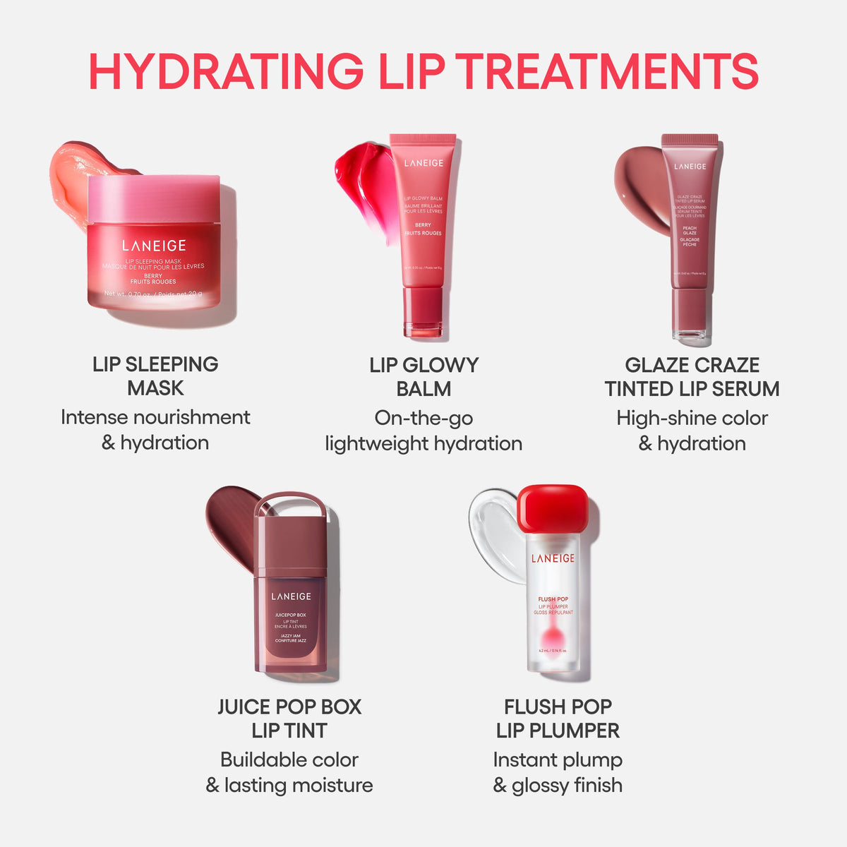 LANEIGE Flush Pop Lip Plumper lip-care comparison