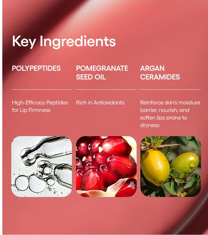 LANEIGE Glaze Craze Tinted Lip Serum polypeptides, pomegranate seed oil and argan ceramides