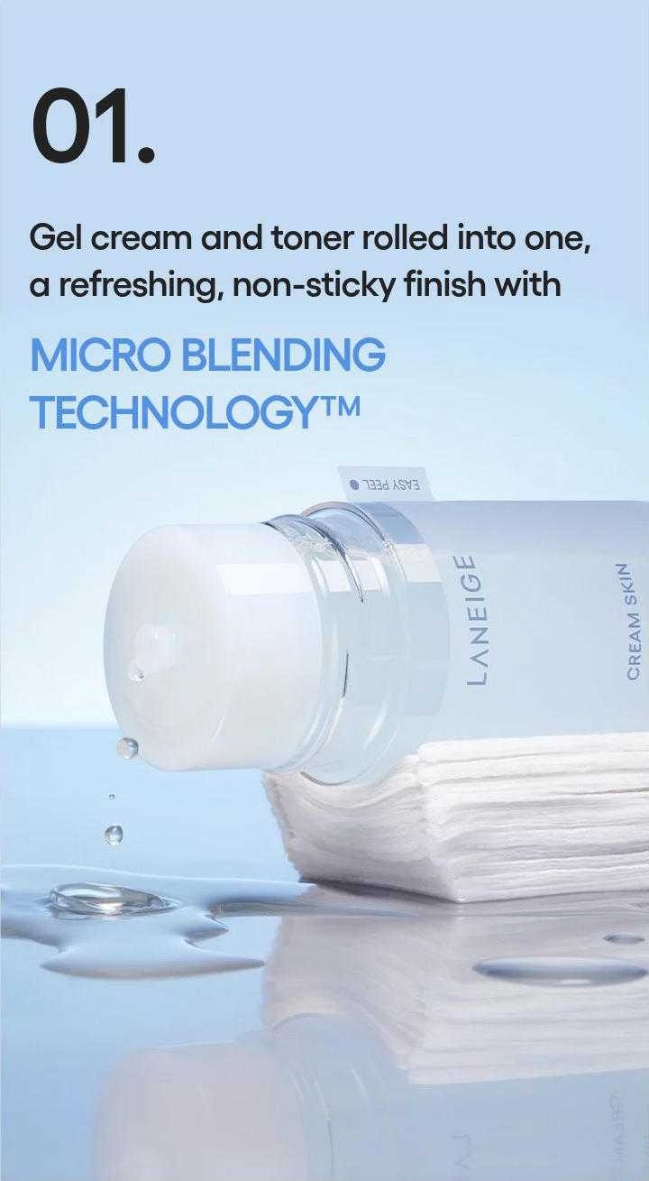 LANEIGE Cream Skin Zincpep Toner Gel Moisturizer - microblending
