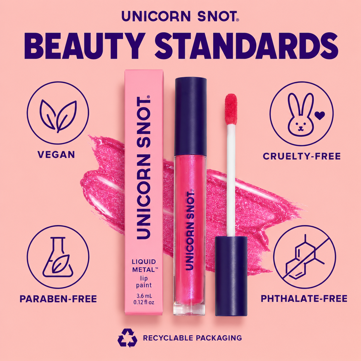 Unicorn Snot Liquid Metal Lip Paint vegan cruelty-free paraben-free phthalate-free