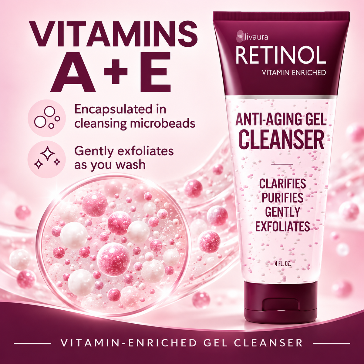 LIVAURA Retinol Gel Cleanser vitamins