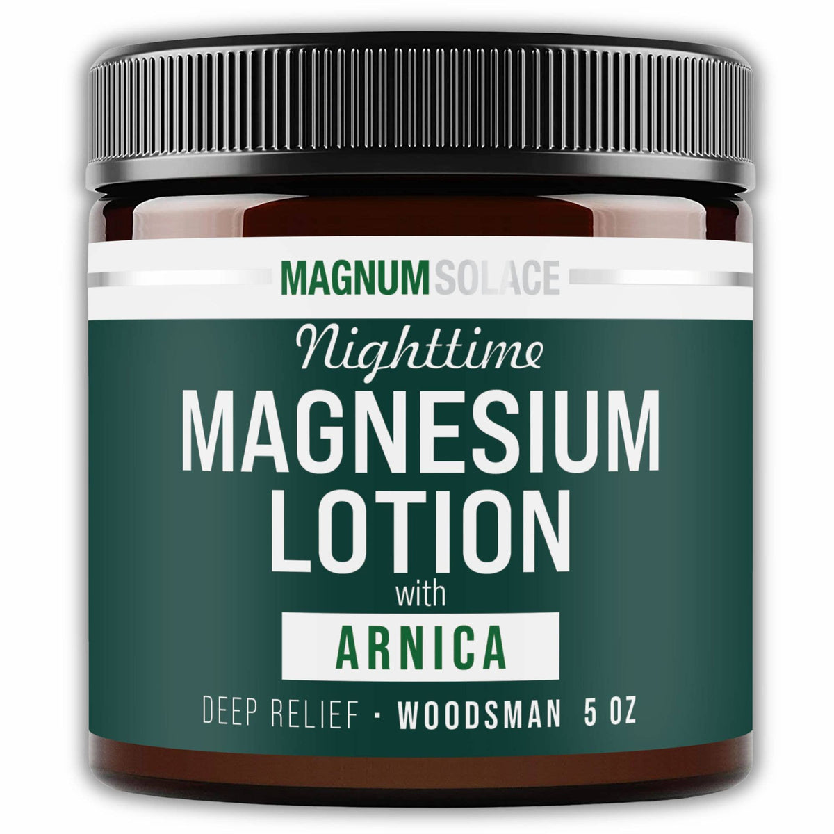 Magnum Solace Nighttime Magnesium Lotion with Arnica Woodsman 5 oz