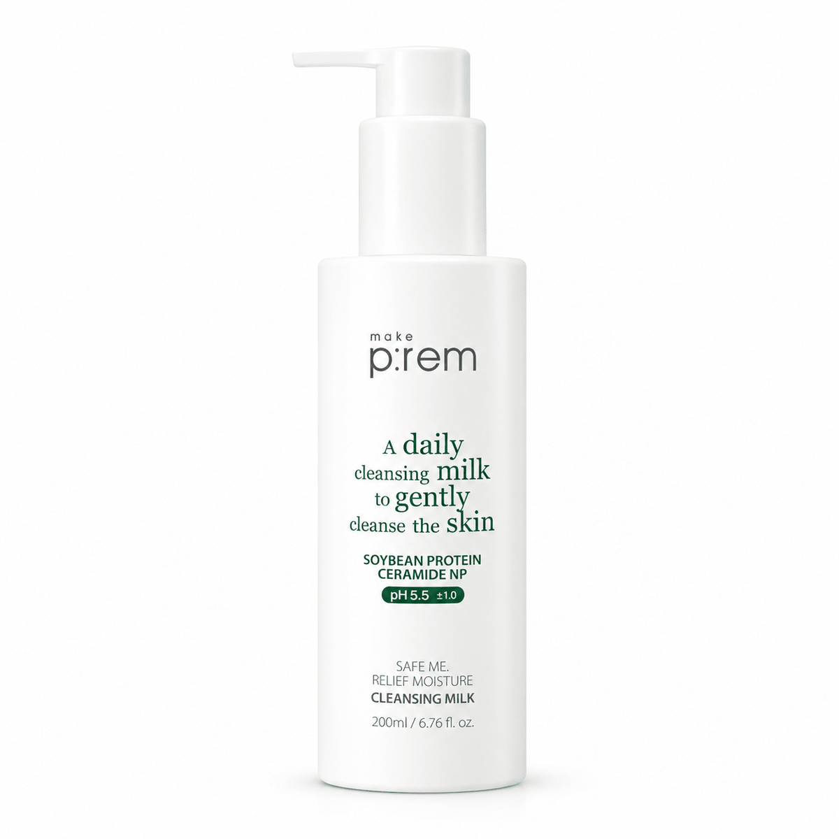 make p:rem Safe Me Relief Moisture Cleansing Milk 200mL β authentic product packaging on a white background
