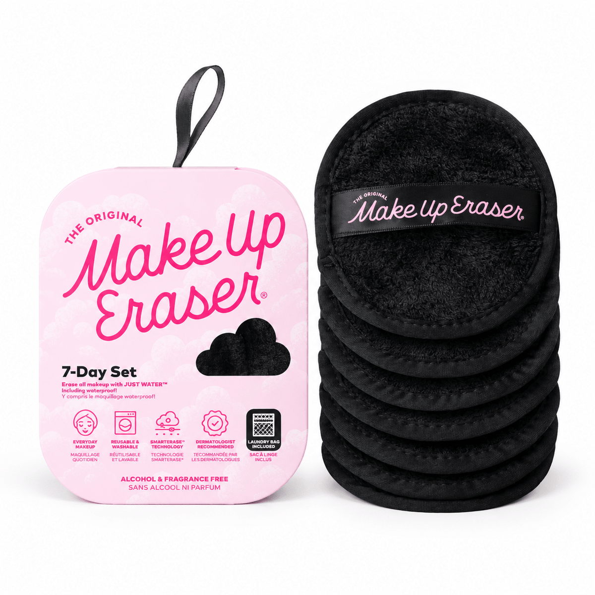 MakeUp Eraser Chic Black 7-Day Set main product image with seven reusable cloths