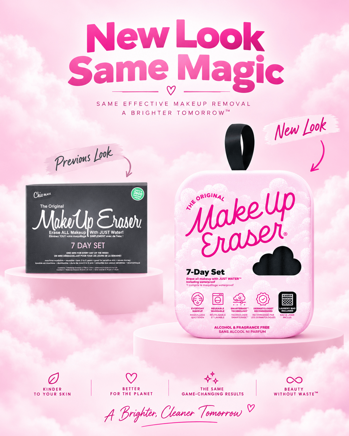 MakeUp Eraser Chic Black 7-Day Set new look same magic packaging comparison