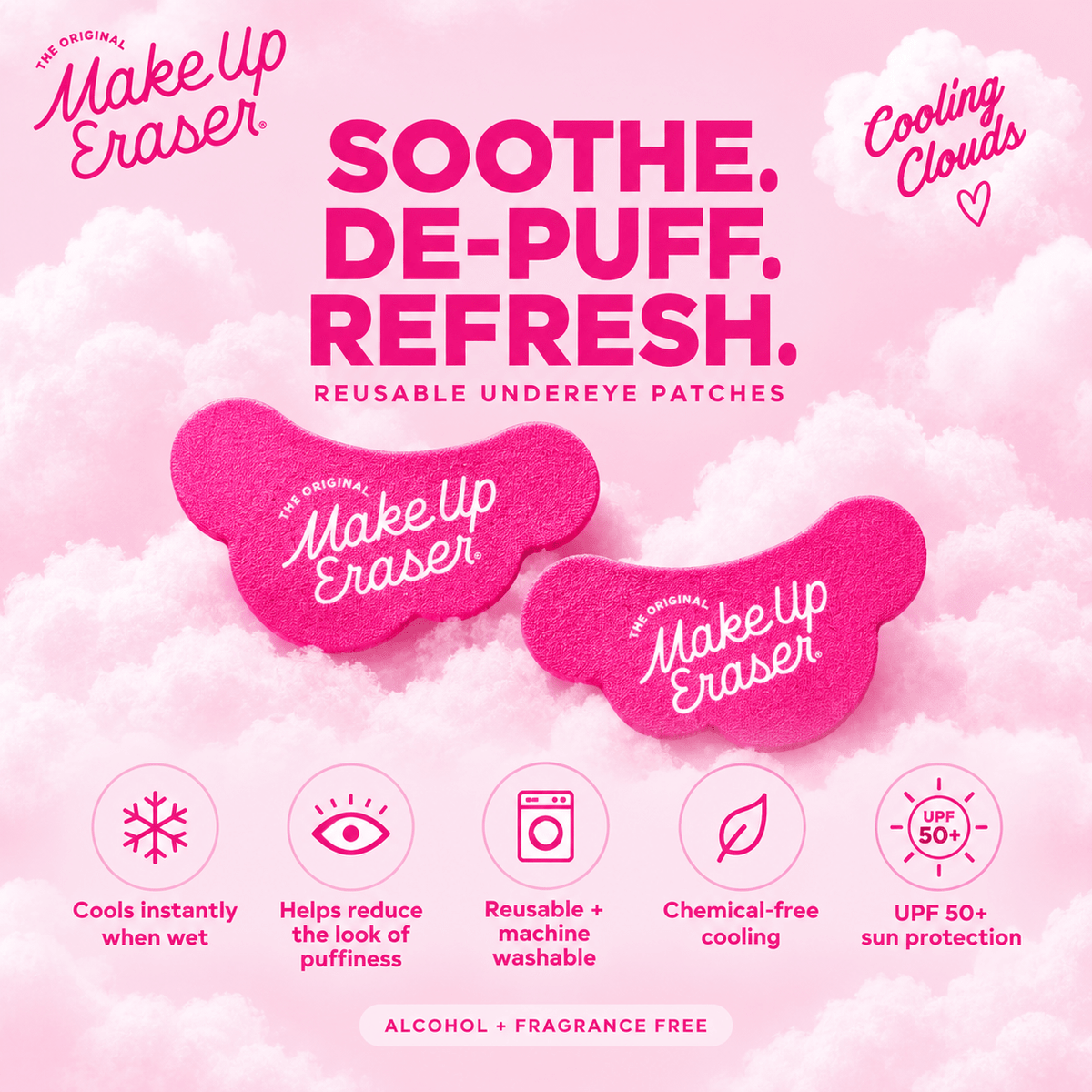 MakeUp Eraser Cooling Clouds soothing depuffing refreshing benefits