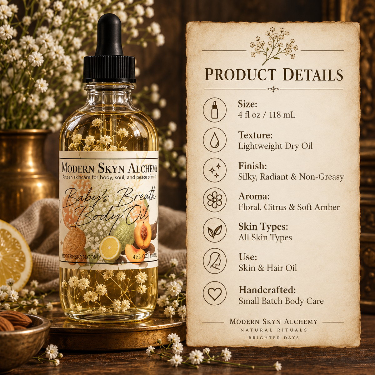 Modern Skyn Alchemy Baby's Breath Body Oil product details