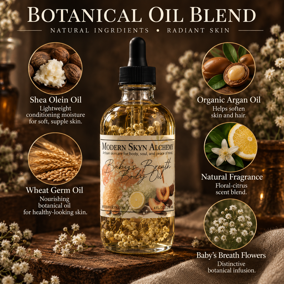 Baby's Breath Body Oil botanical oil blend ingredients