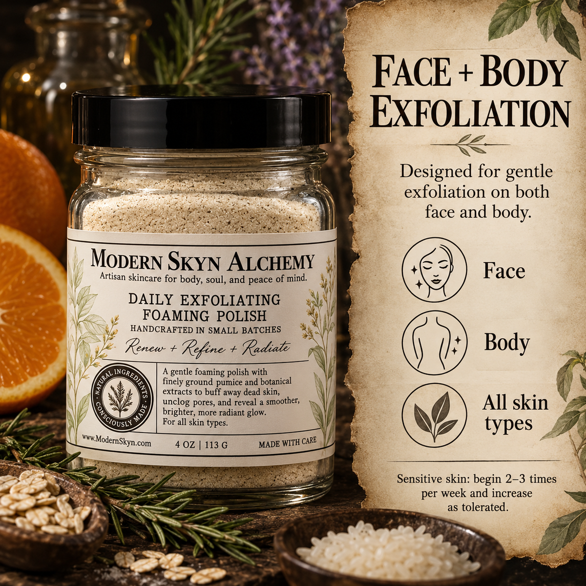 Daily Exfoliating Foaming Polish face and body exfoliation