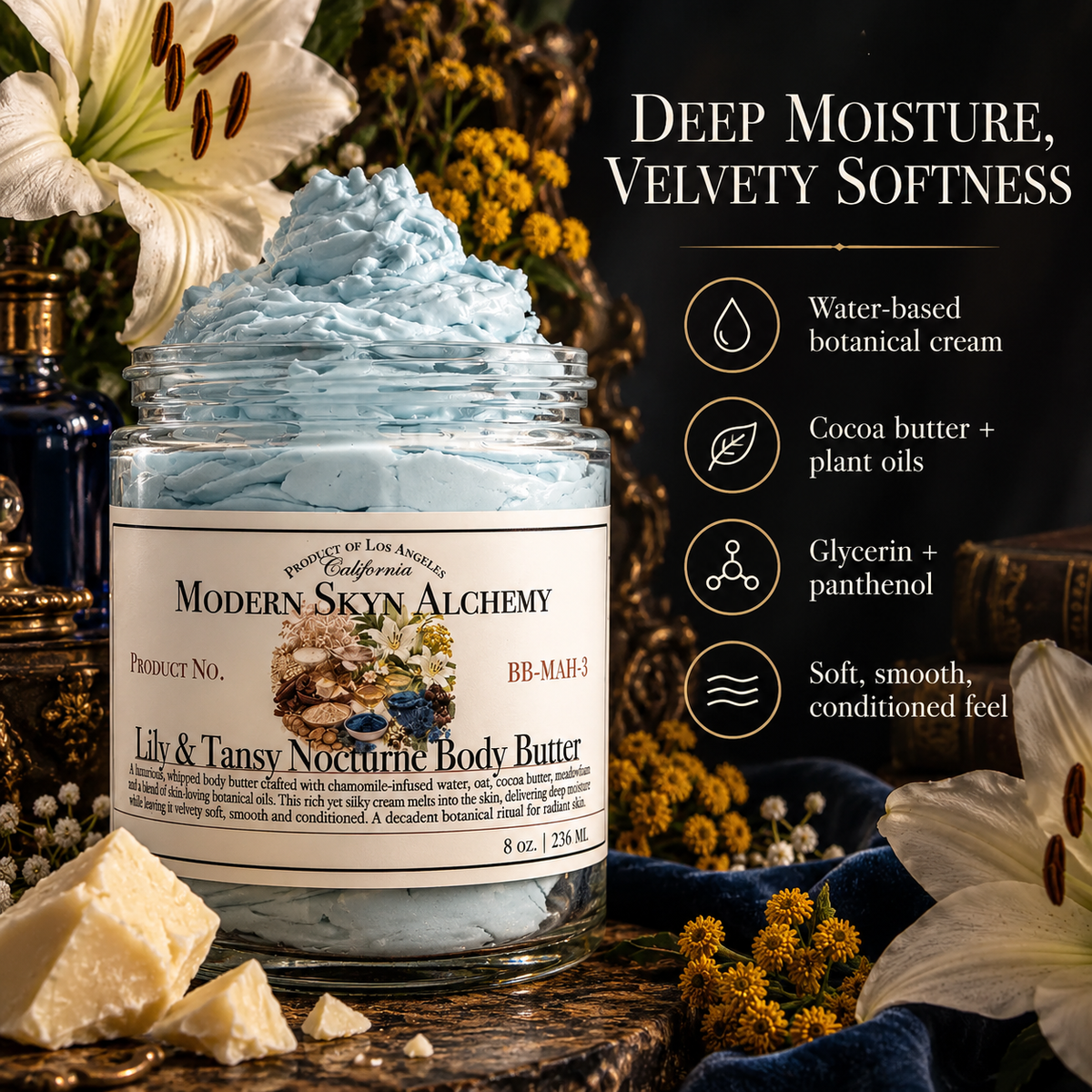 Lily & Tansy Nocturne Body Butter deep moisture and velvety softness benefits