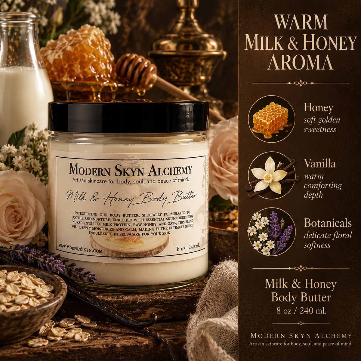 Milk & Honey Body Butter warm honey vanilla botanical aroma